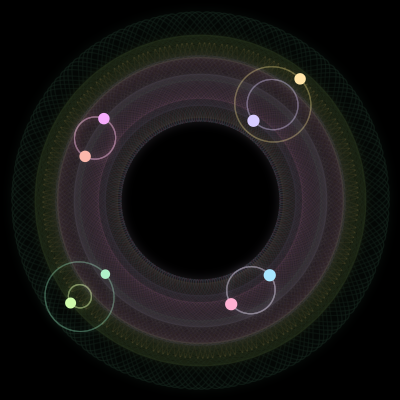 Paths of #2176_8, a 8-body orbit