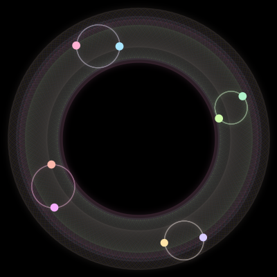 Paths of #2190_8, a 8-body orbit