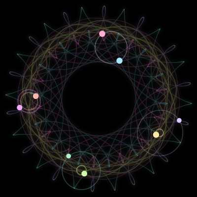 Paths of #2221_8, a 8-body orbit
