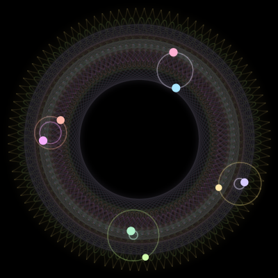 Paths of #2257_8, a 8-body orbit