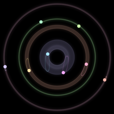 Paths of #2278_8, a 8-body orbit