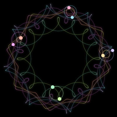 Paths of #2293_8, a 8-body orbit