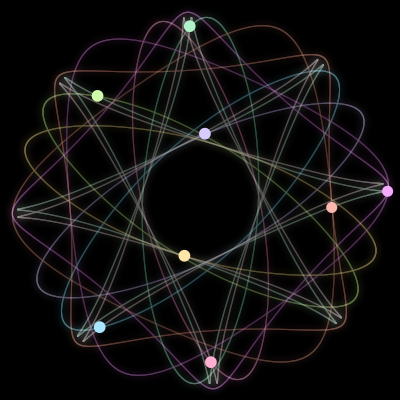 Paths of #2302_8, a 8-body orbit