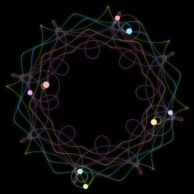 Paths of #2383_8, a 8-body orbit