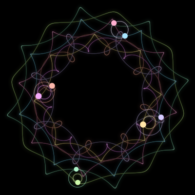 Paths of #2390_8, a 8-body orbit