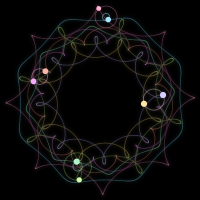 Paths of #2416_8, a 8-body orbit