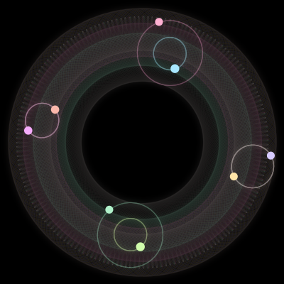 Paths of #2441_8, a 8-body orbit