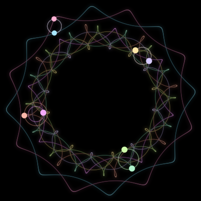 Paths of #2491_8, a 8-body orbit