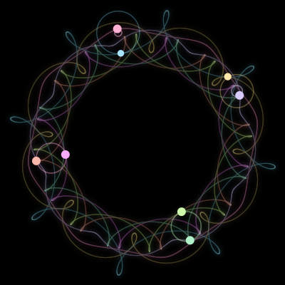Paths of #2498_8, a 8-body orbit