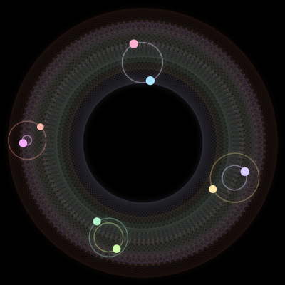 Paths of #2539_8, a 8-body orbit