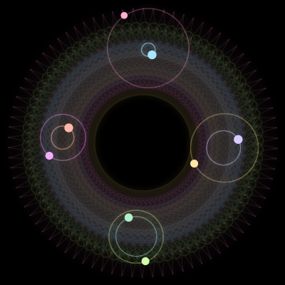 Paths of #2576_8, a 8-body orbit