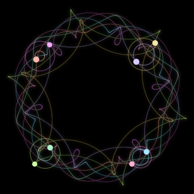 Paths of #2639_8, a 8-body orbit