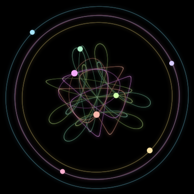 Paths of #267_8, a 8-body orbit