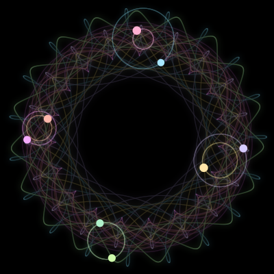 Paths of #2695_8, a 8-body orbit