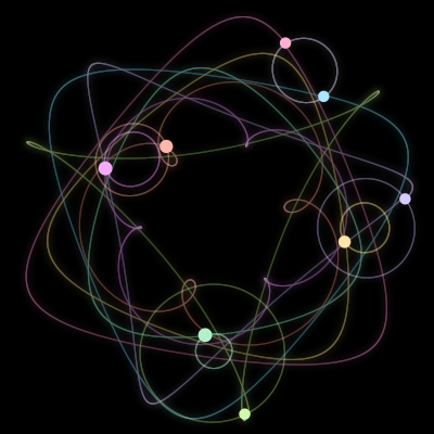 Paths of #2697_8, a 8-body orbit