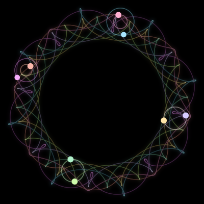 Paths of #3002_8, a 8-body orbit