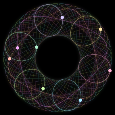Paths of #311_8, a 8-body orbit