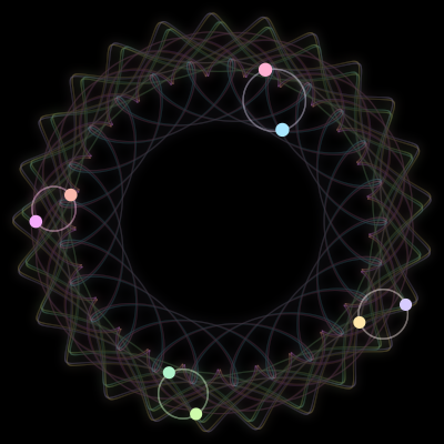 Paths of #342_8, a 8-body orbit