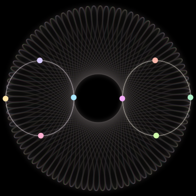 Paths of #358_8, a 8-body orbit