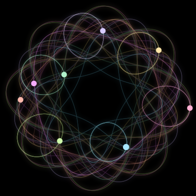 Paths of #397_8, a 8-body orbit