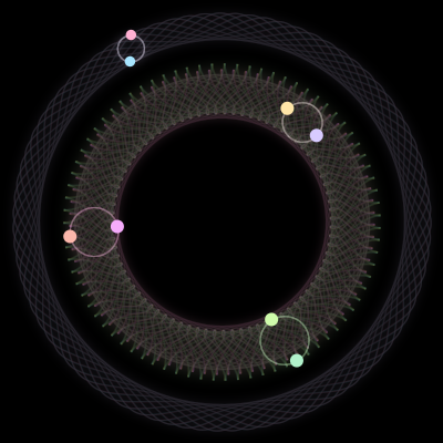 Paths of #438_8, a 8-body orbit