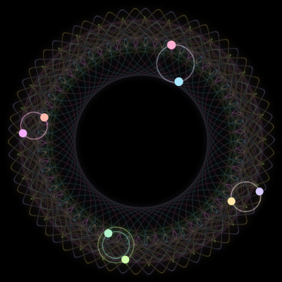 Paths of #461_8, a 8-body orbit