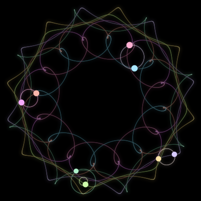 Paths of #575_8, a 8-body orbit