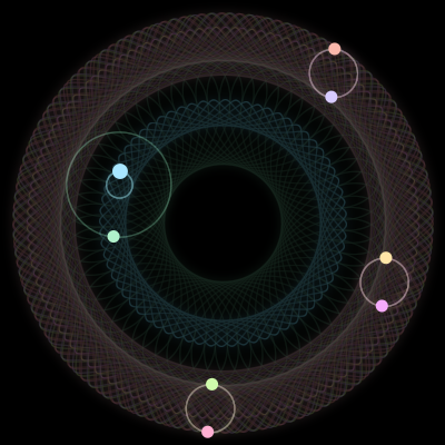 Paths of #580_8, a 8-body orbit