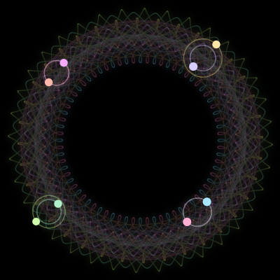 Paths of #591_8, a 8-body orbit