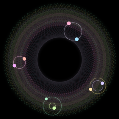 Paths of #607_8, a 8-body orbit