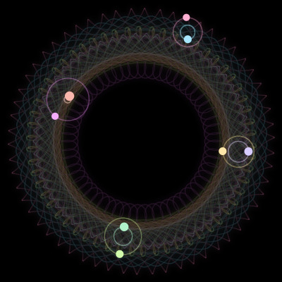 Paths of #633_8, a 8-body orbit