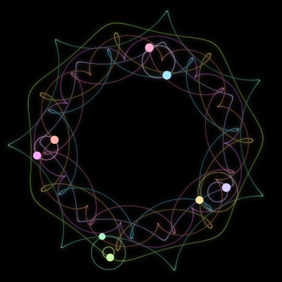 Paths of #635_8, a 8-body orbit