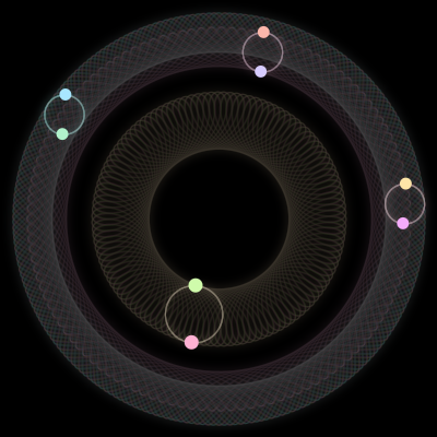 Paths of #651_8, a 8-body orbit