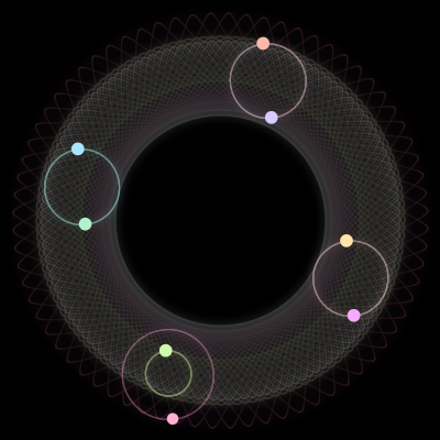 Paths of #672_8, a 8-body orbit