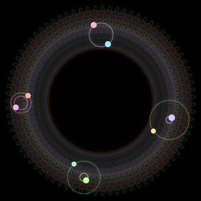 Paths of #675_8, a 8-body orbit