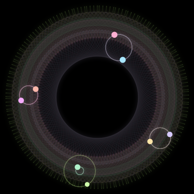 Paths of #699_8, a 8-body orbit