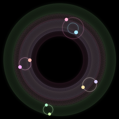 Paths of #715_8, a 8-body orbit
