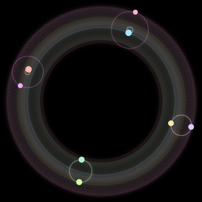Paths of #739_8, a 8-body orbit