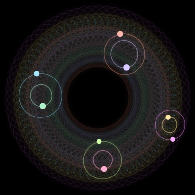 Paths of #758_8, a 8-body orbit