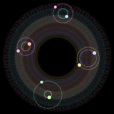Paths of #767_8, a 8-body orbit