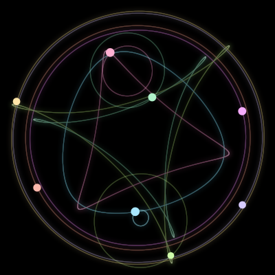 Paths of #78_8, a 8-body orbit