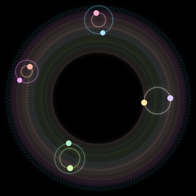 Paths of #825_8, a 8-body orbit