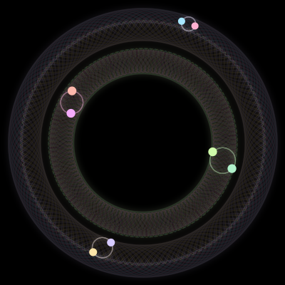 Paths of #922_8, a 8-body orbit