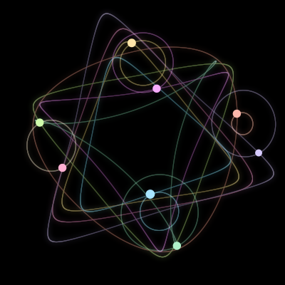 Paths of #936_8, a 8-body orbit