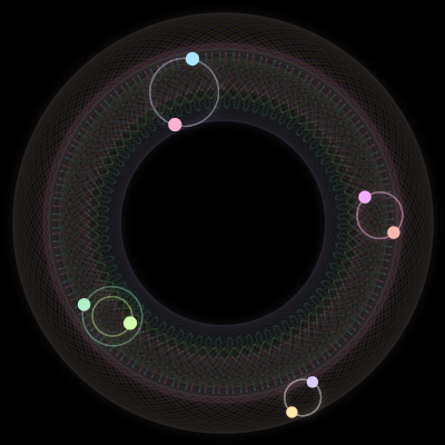 Paths of #960_8, a 8-body orbit