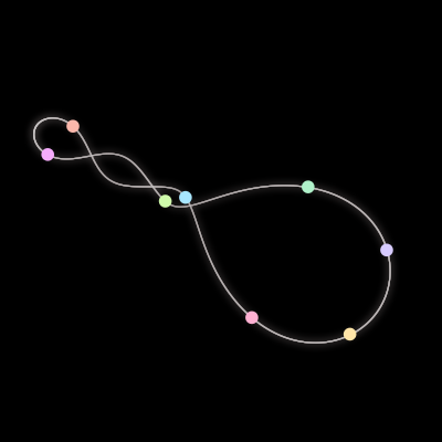 Paths of #962_8, a 8-body orbit