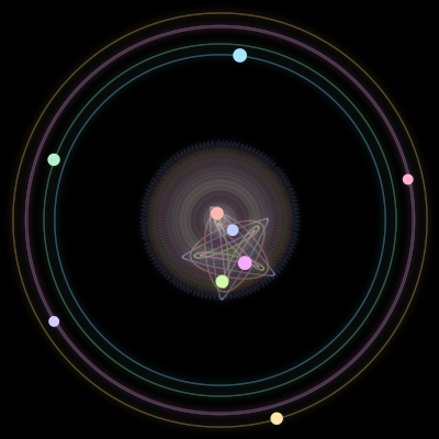 Paths of #1220_9, a 9-body orbit