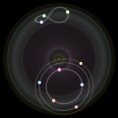 Paths of #1296_9, a 9-body orbit
