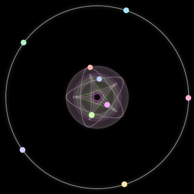 Paths of #1382_9, a 9-body orbit