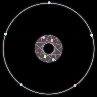 Paths of #1485_9, a 9-body orbit